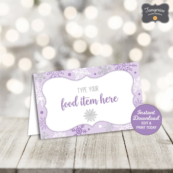 Place cards for food items deals