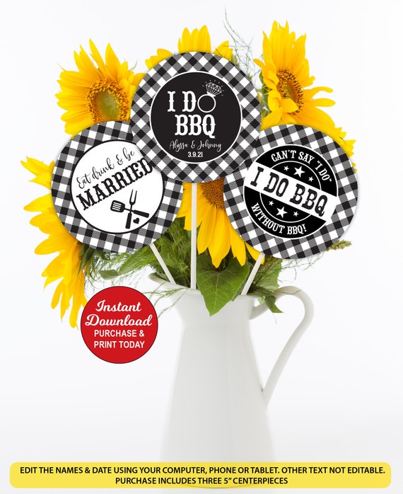 I Do BBQ Centerpiece, BBQ Bridal Shower Centerpiece, Couples Engagement