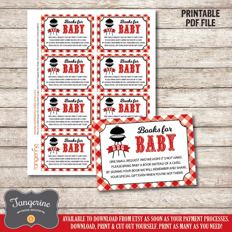 Baby Q Diaper Raffle Sign, BBQ Baby Shower Sign, Baby Q Decorations, Printable PDF File, Instant Download image 8