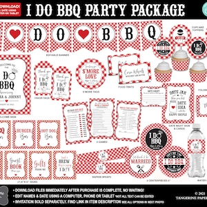 I Do BBQ Decoration Package, BBQ Wedding Shower, Couples Engagement, BBQ Bridal Shower, Summer Wedding Shower, Editable, Printable