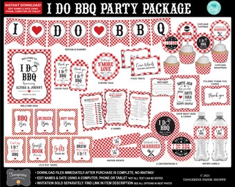 I Do BBQ Decoration Package, BBQ Wedding Shower, Couples Engagement, BBQ Bridal Shower, Summer Wedding Shower, Editable, Printable