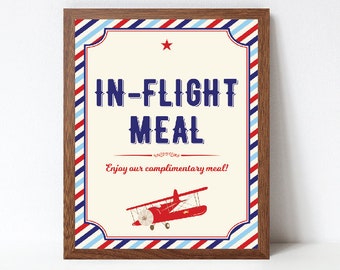 Airplane Inflight Meal Sign, Airplane Birthday Sign, Airplane Baby Shower Sign, Printable, INSTANT DOWNLOAD