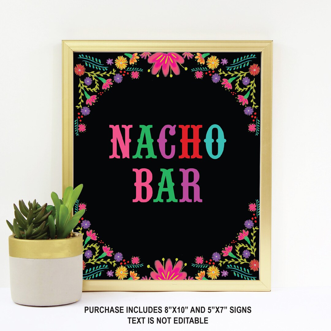 Fiesta Nacho Bar Sign, Fiesta Birthday Decoration, Mexican Birthday ...
