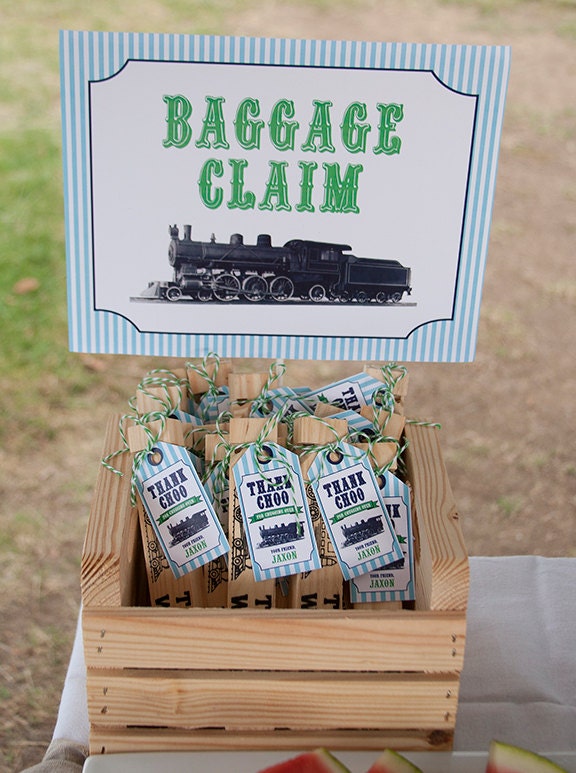 Train Baggage Claim Sign Train Party Decorations Printable | Etsy