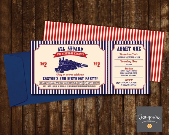 train birthday invitation train invitation train party vintage train ticket invitation printable invitation by tangerine paper shoppe catch my party