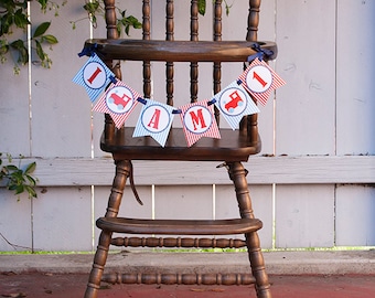 Train Highchair Banner - Train Birthday Banner, Red, Printable PDF File, INSTANT DOWNLOAD