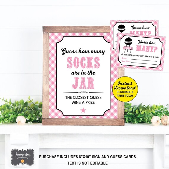 Sock Guessing Game, Baby Q Game Printable, Guess How Many, Baby Sock ...