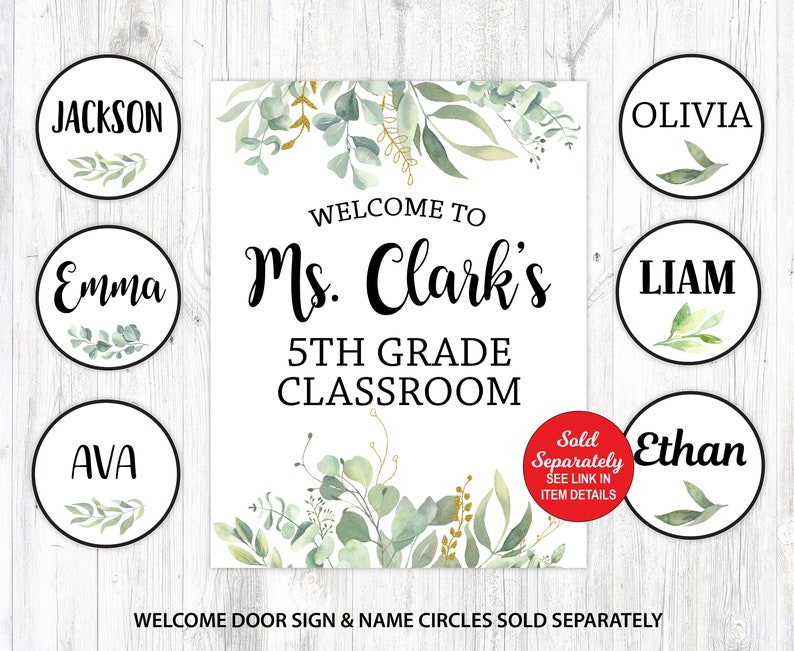 greenery-classroom-labels-botanical-classroom-supply-labels-etsy