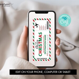 Surprise Airline Ticket Christmas Surprise Trip Reveal Editable ...