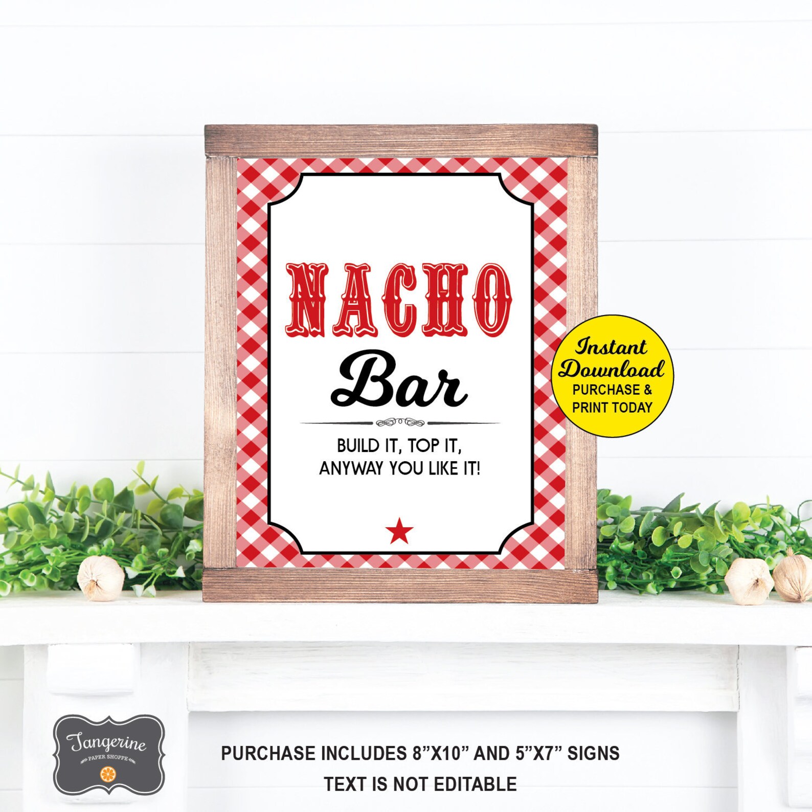 Nacho Bar Sign Printable Baby Q Food Sign BBQ Baby Shower Etsy
