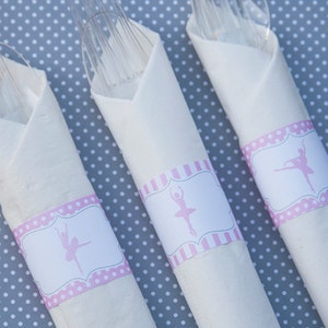 Anelli portatovagliolo compleanno ballerina - Festa di balletto - Decorazioni di compleanno per ragazza - Festa ballerina - Baby shower balletto - DOWNLOAD immediato