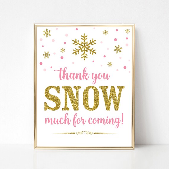 Thank You Snow Much For Coming Sign Printable Winter Etsy