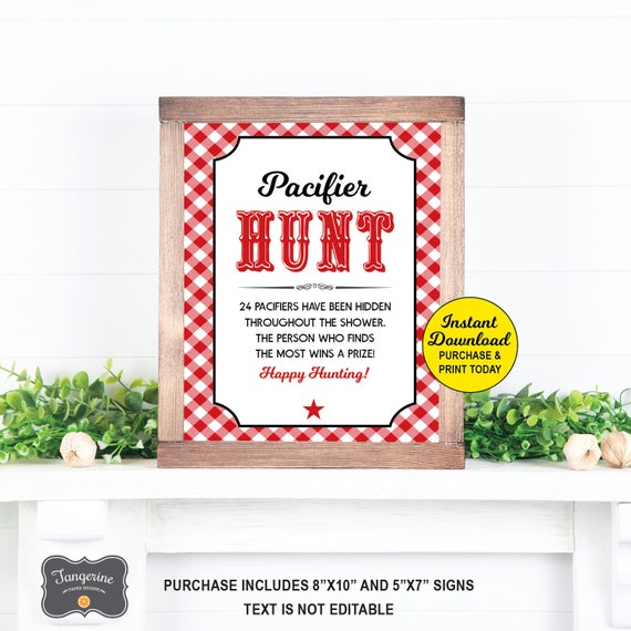 Download Pacifier Hunt Game Printable Baby Q Baby Shower Bbq Baby Etsy
