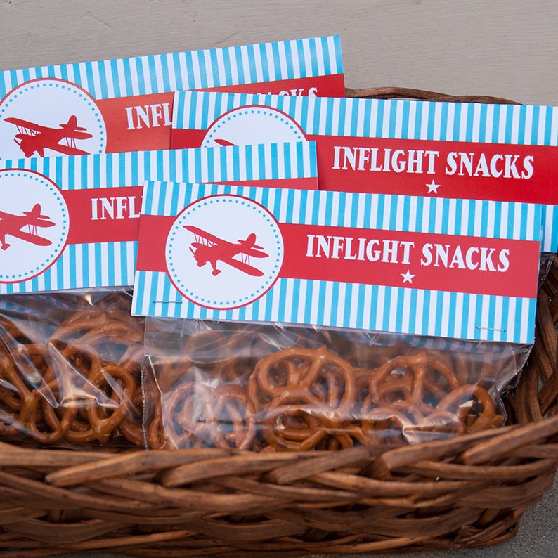 Airplane Treat Bag Toppers Airplane Favors Airplane Party Etsy