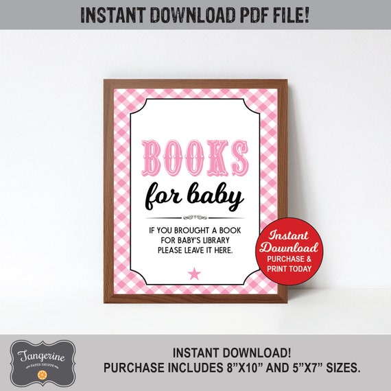 Baby Q Books For Baby Sign Printable, BBQ Baby Shower Book Request Sign, Baby Q Shower Sign, Instant Download, Printable PDF File Il_570xn