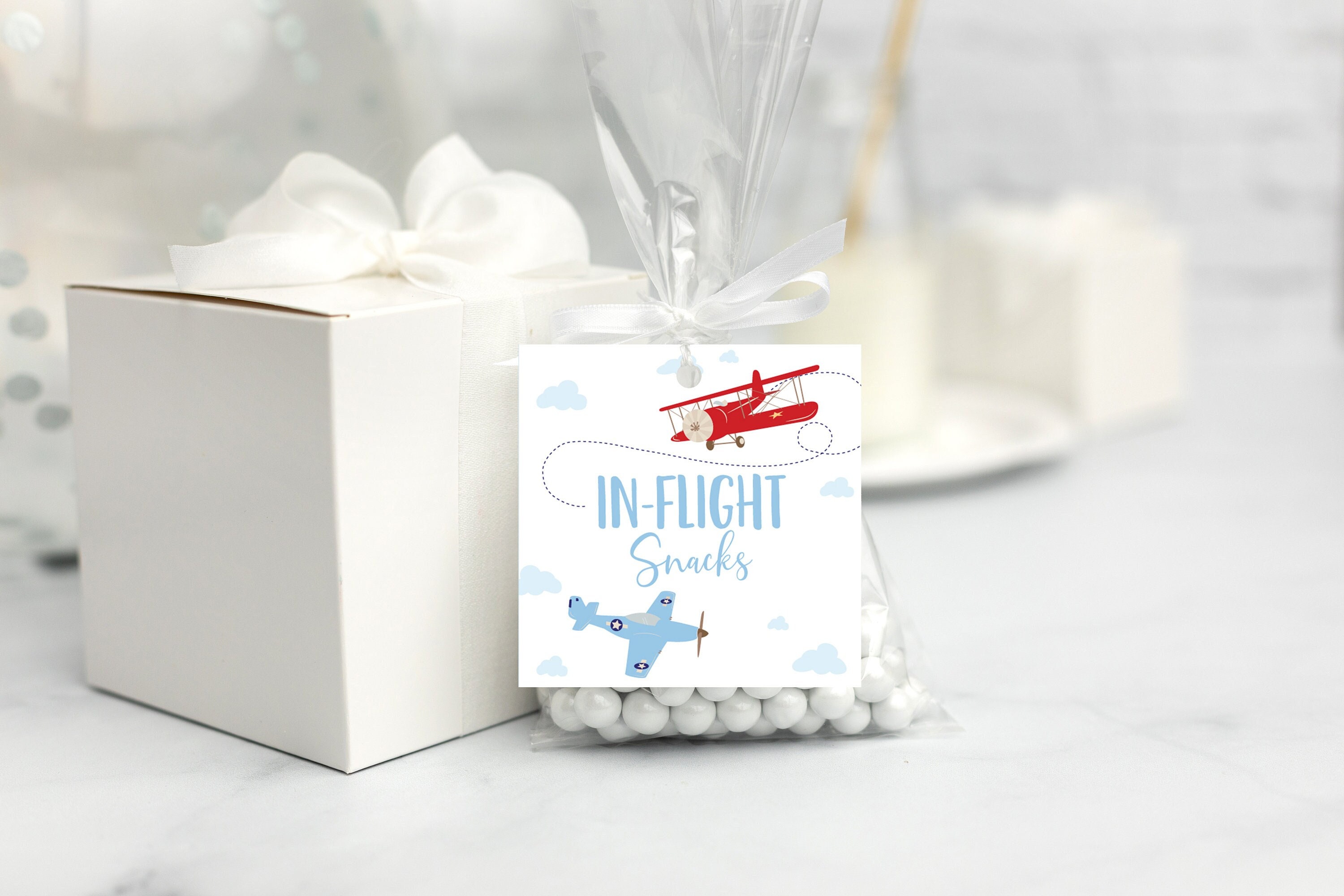 Airplane In-flight Snacks Tag, Printable Inflight Snacks Label Airplane ...