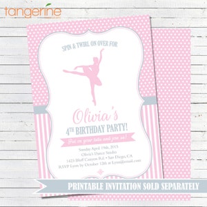 Ballerina Thank You Cards Ballerina Birthday Ballerina Baby Shower Ballet Party Printable INSTANT DOWNLOAD image 4