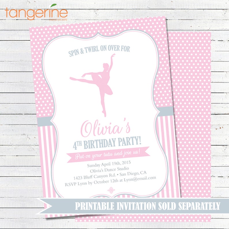 Ballerina Thank You Cards Ballerina Birthday Ballerina Baby Shower Ballet Party Printable INSTANT DOWNLOAD image 4