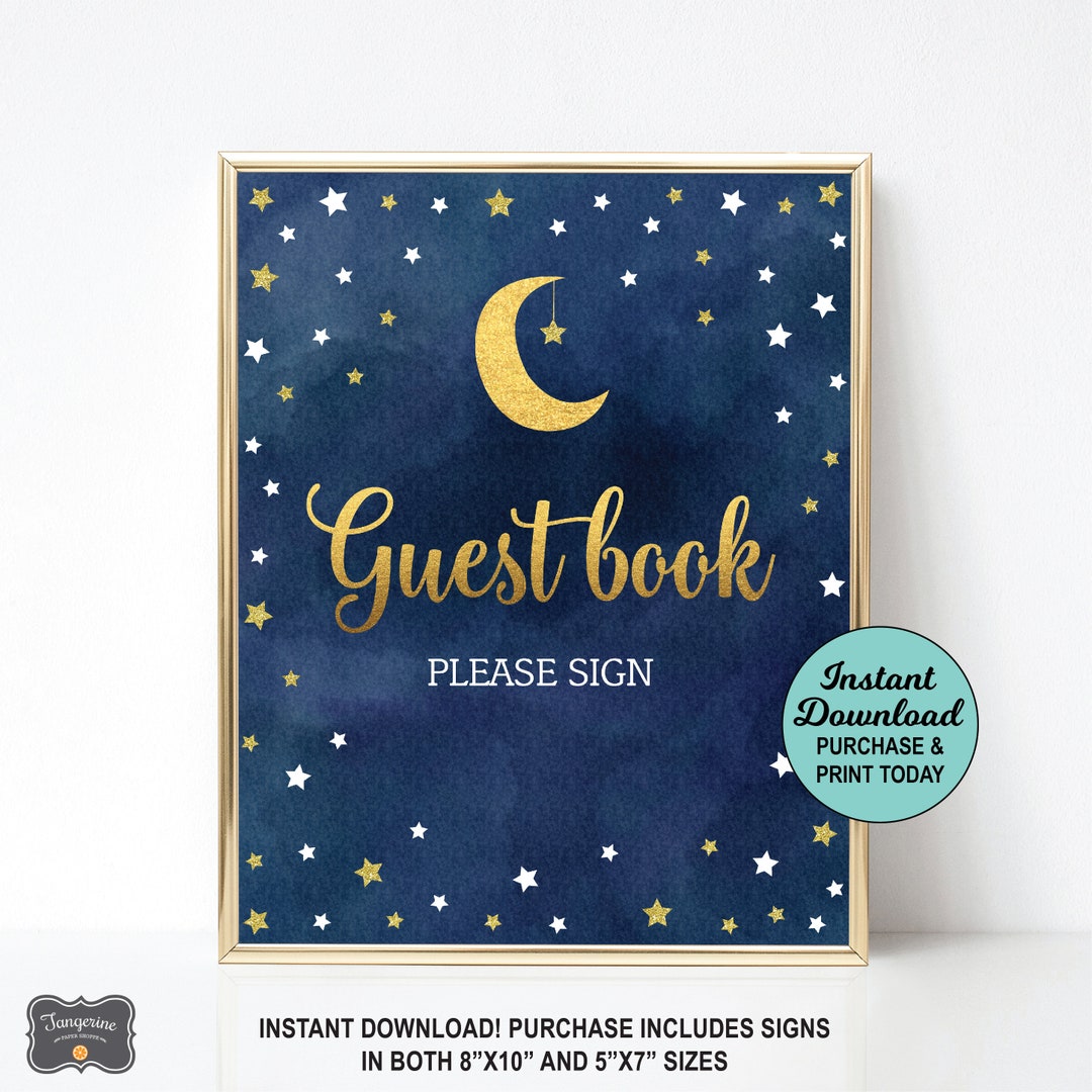 Guest Book Sign, Twinkle Little Star Baby Shower, Sign the Guest Book ...