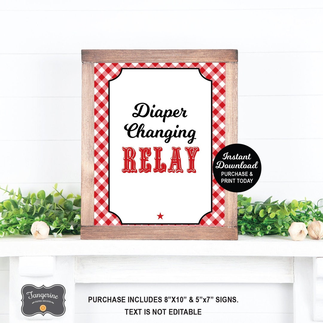 Diaper Changing Relay Game, Baby Q Baby Shower, BBQ Baby Shower Game