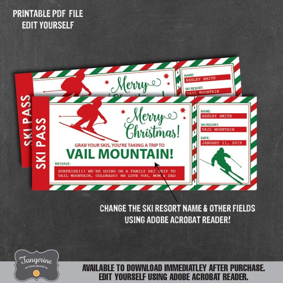 Free Ski Lift Ticket Template