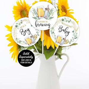 Thank You for Coming Sign, A Baby is Brewing Favor Sign, Beer Baby Shower Thank You Sign, Beer Favor, Coed Baby Shower, Printable Sign image 8
