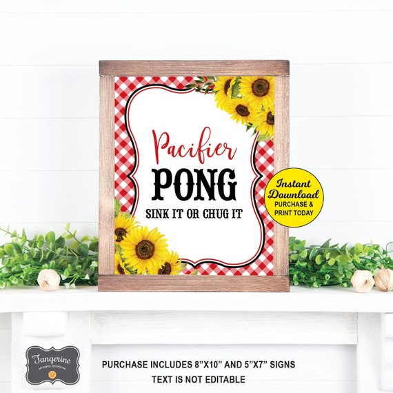 Pacifier Pong Game, Baby Q Game, BBQ Baby Shower Game, Pacifier Beer