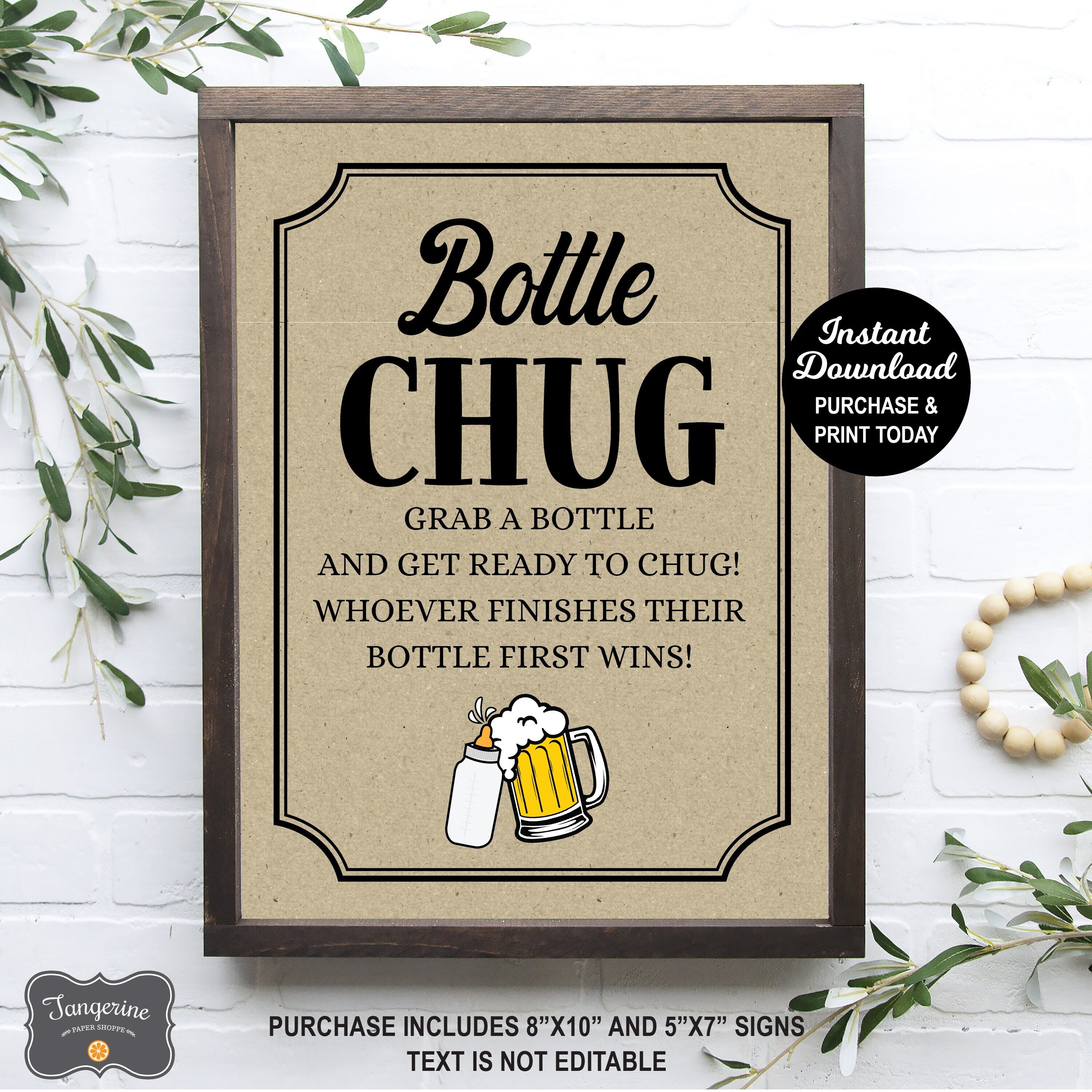 Bottle Chug Game, A Baby is Brewing Game, Baby Shower Game, Beer Baby Shower, Baby Shower Activity, Baby Bottle Game Printable, Coed Shower