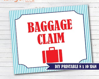 Train Baggage Claim Sign - PDF Printable - INSTANT DOWNLOAD