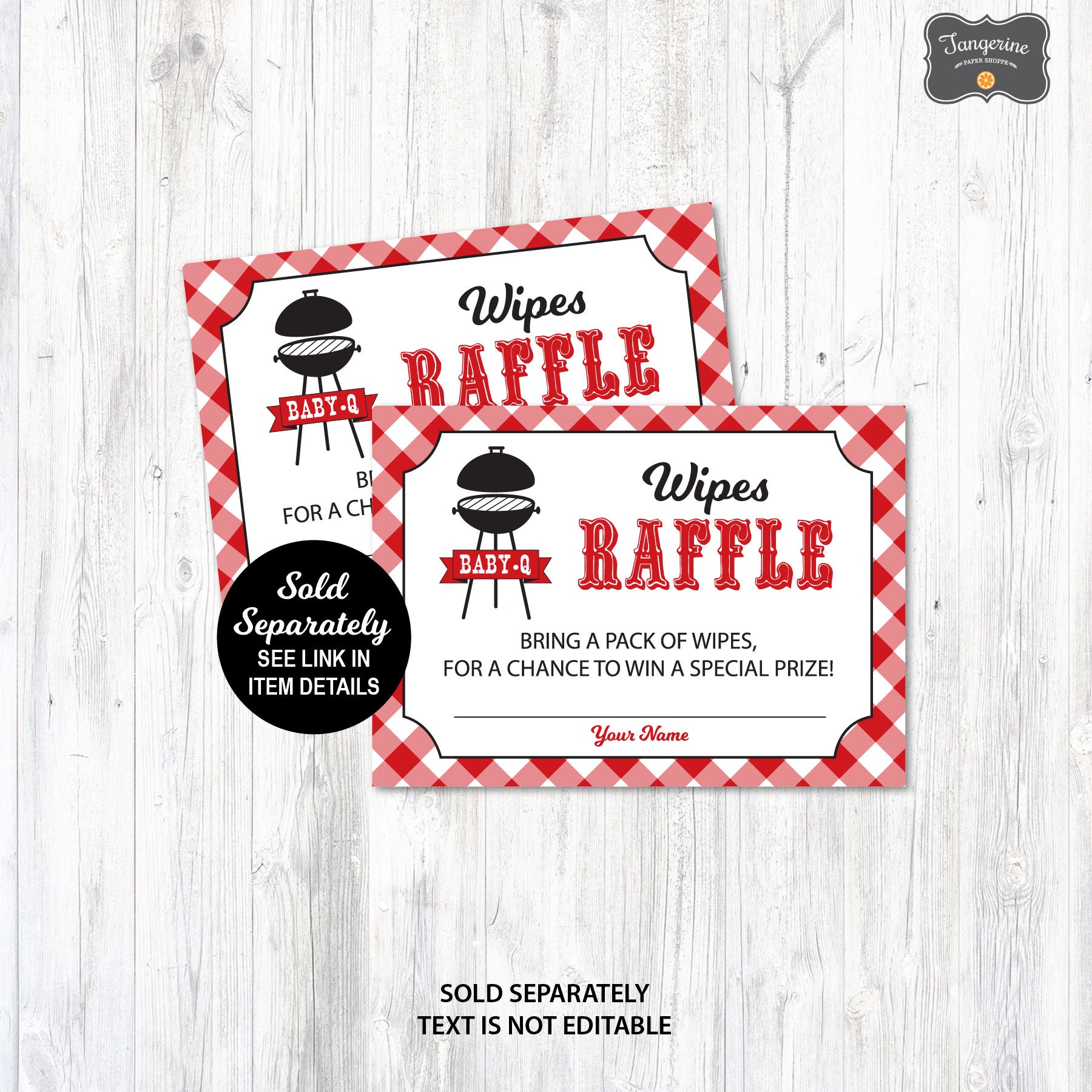 Baby Q Wipes Raffle Sign, BBQ Baby Shower Wipes Raffle, Baby Q ...