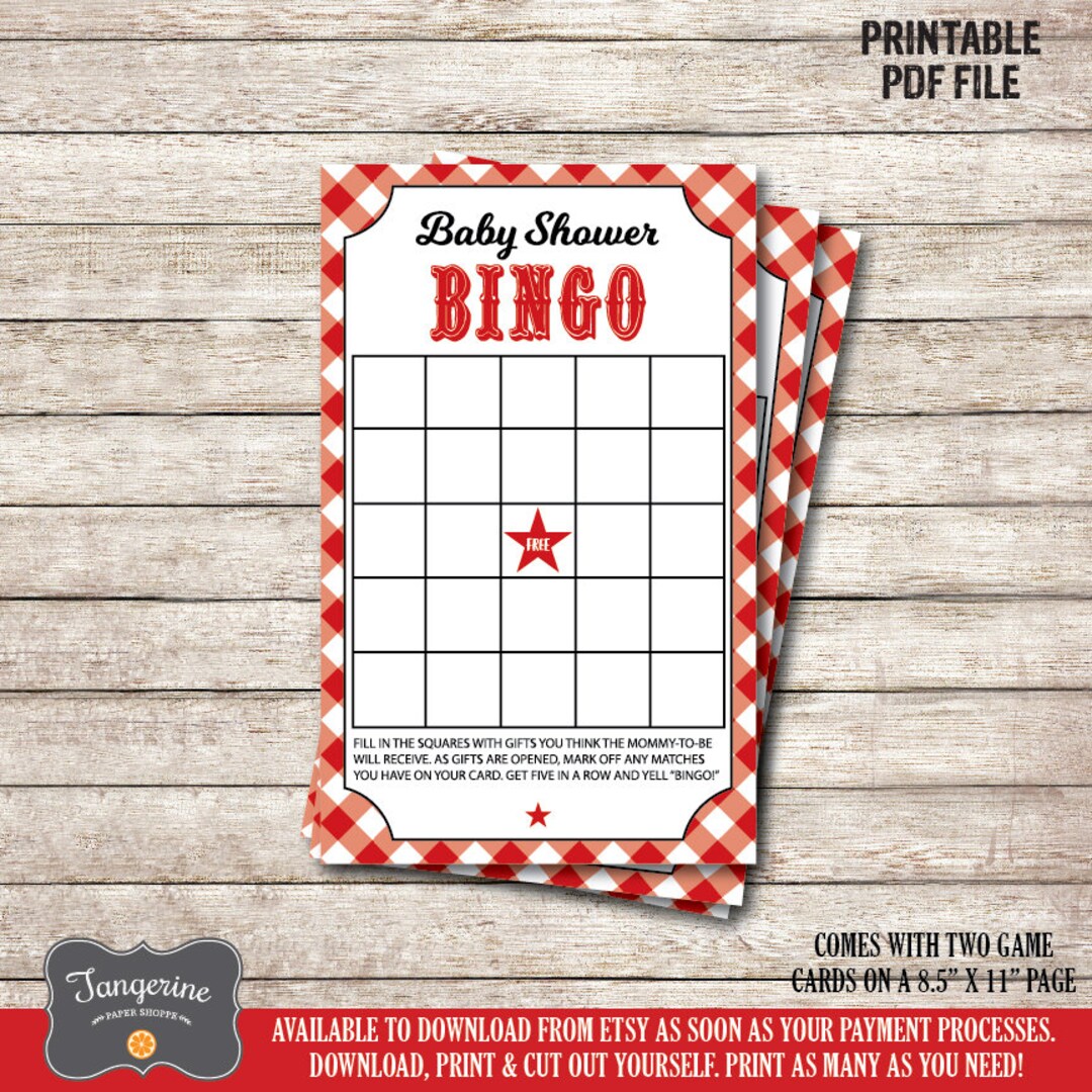 Baby Shower Bingo Baby Q Shower Games BBQ Baby Shower Games - Etsy