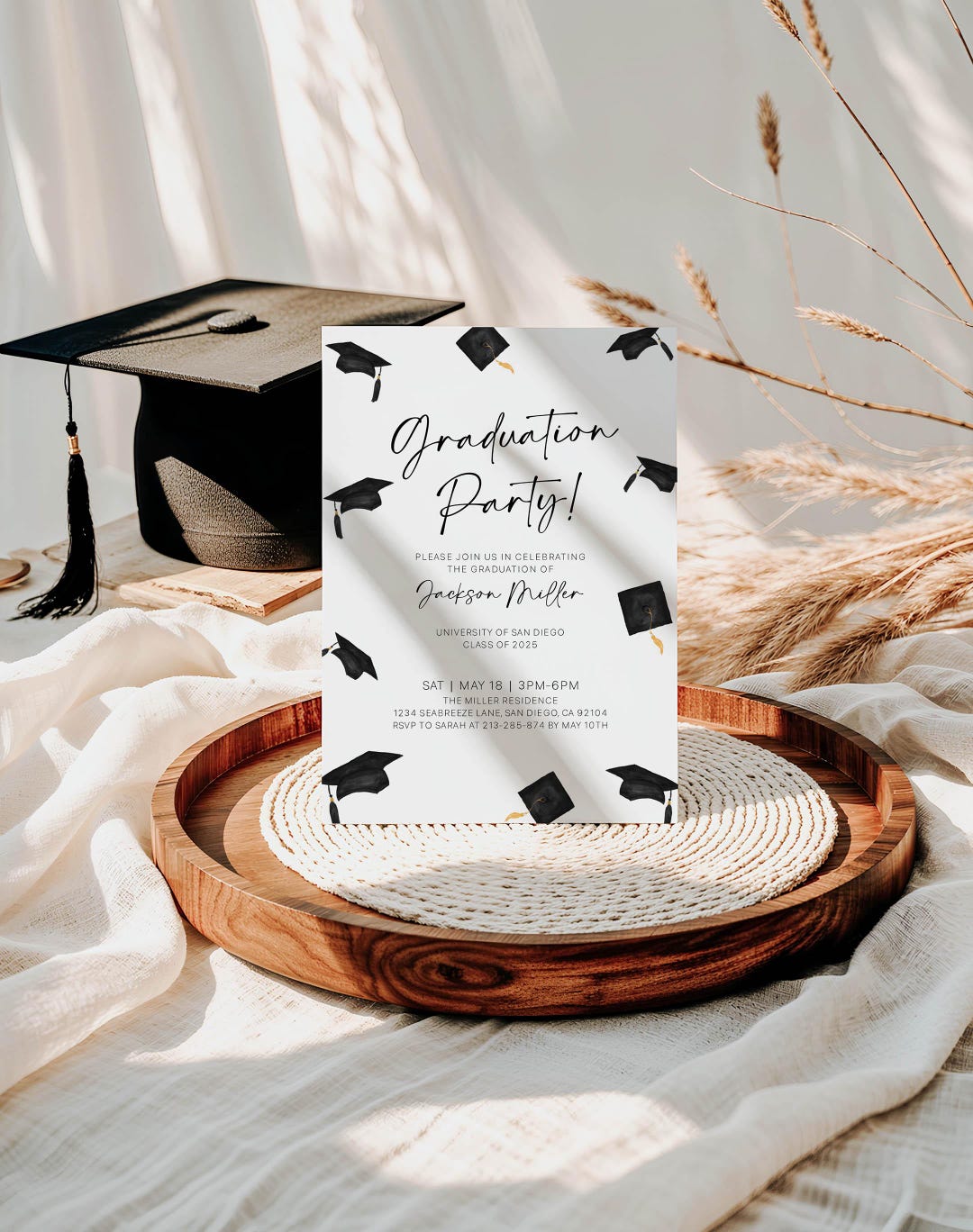 Graduation Party Invitation Template, Editable Class of 2025 Graduation ...