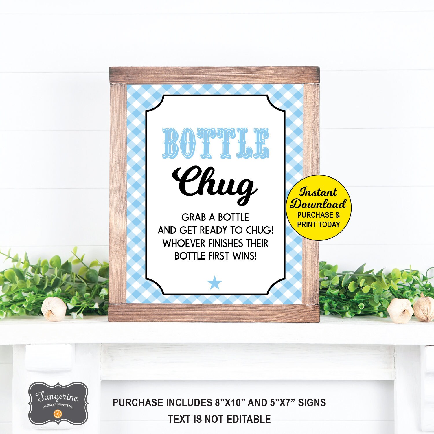 Bottle Chug Game Baby Q Game Light Blue BBQ Baby Shower Game - Etsy