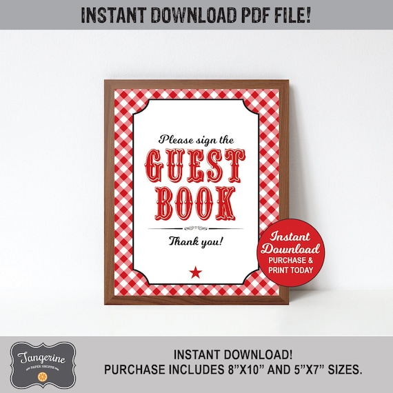 Bbq Baby Shower Guest Book Sign Baby Q Shower Sign Printable Baby