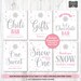 Winter Onederland Signs, Winter Onederland Birthday Decorations Girl Pink Silver, Winter Wonderland, First Birthday, Instant Download 