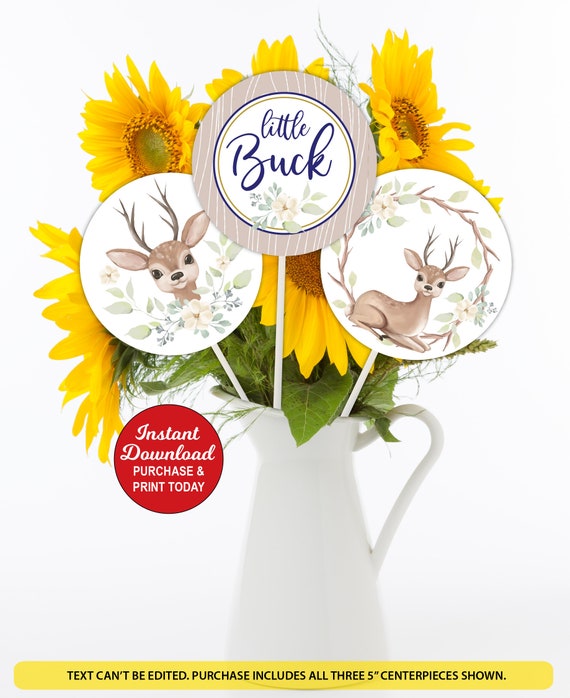 Deer Centerpiece, Little Buck Centerpiece, Deer Baby Shower, Little