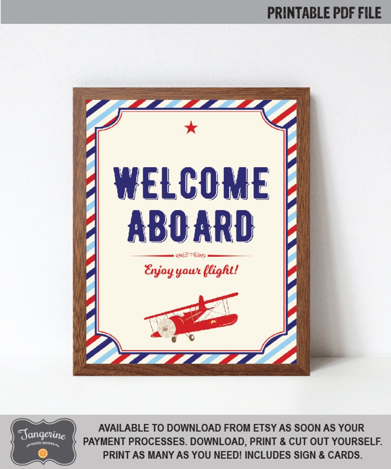 Airplane Birthday Favor Tags, Airplane Thank You Tags, Airplane Luggage Tags, DIY Printable PDF file, Personalized Instant Download image 7