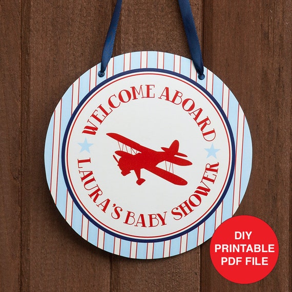 Airplane Baby Shower Decorations Airplane Welcome Door Sign