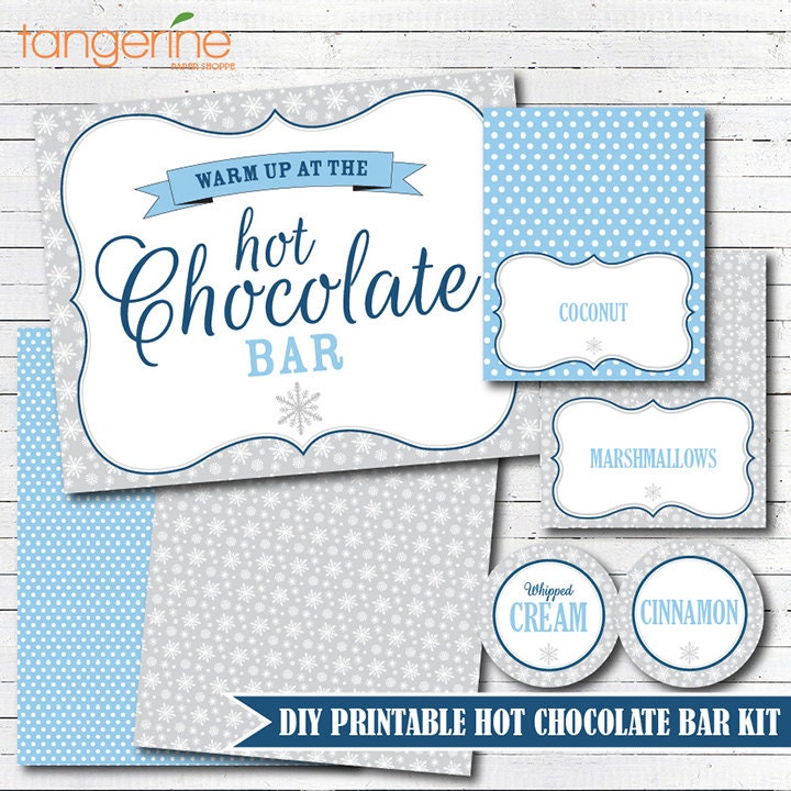 Hot Chocolate Bar Printable Kit DIY Editable Printable Files | Etsy