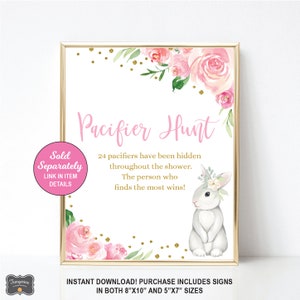 Bunny Baby Shower Invitation, Rabbit Baby Shower, Spring Baby Shower Invitation, Baby Girl, Easter Baby, Printable Invite image 7