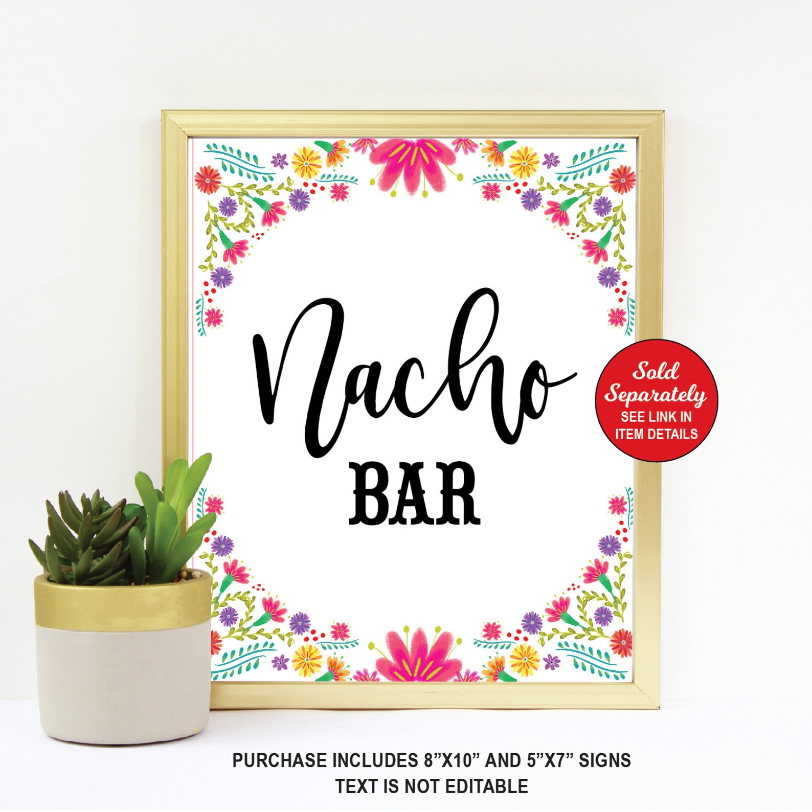 Fiesta Taco Bar Sign Fiesta Bridal Shower Baby Shower Decor | Etsy
