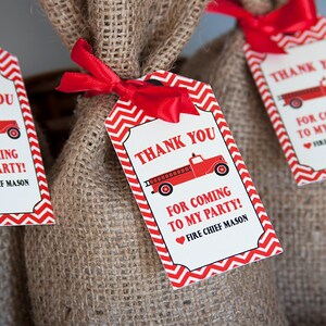Fire Truck Birthday Banner - Firfighter Birthday Banner - PERSONALIZED - Red, Black & Cream - Digital PDF File image 5