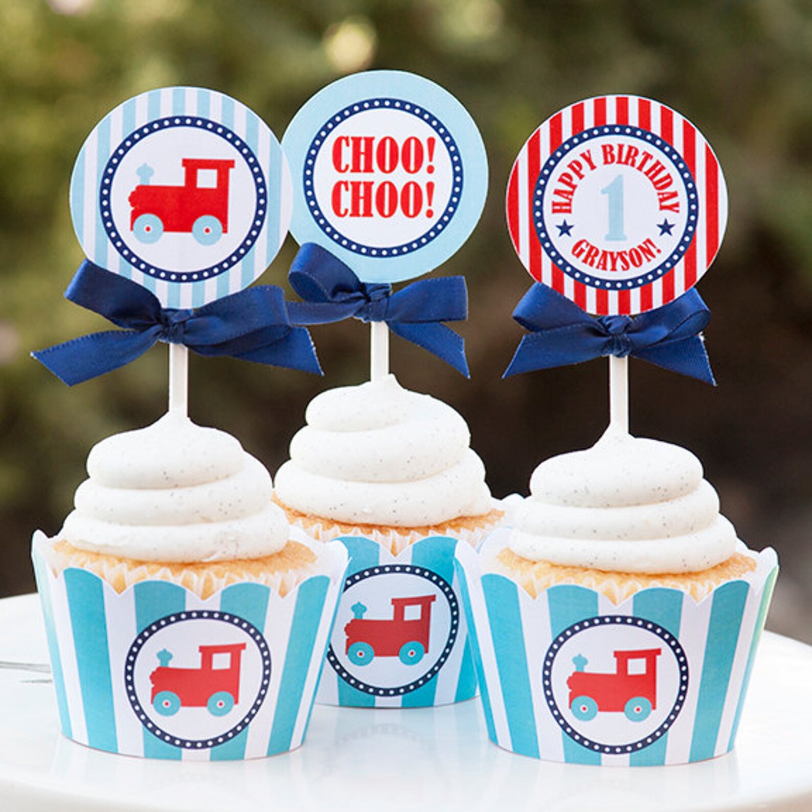 Train Wrapper Pattern Train Cupcake Wrappers, Printable PDF File, Train Party Decorations ...