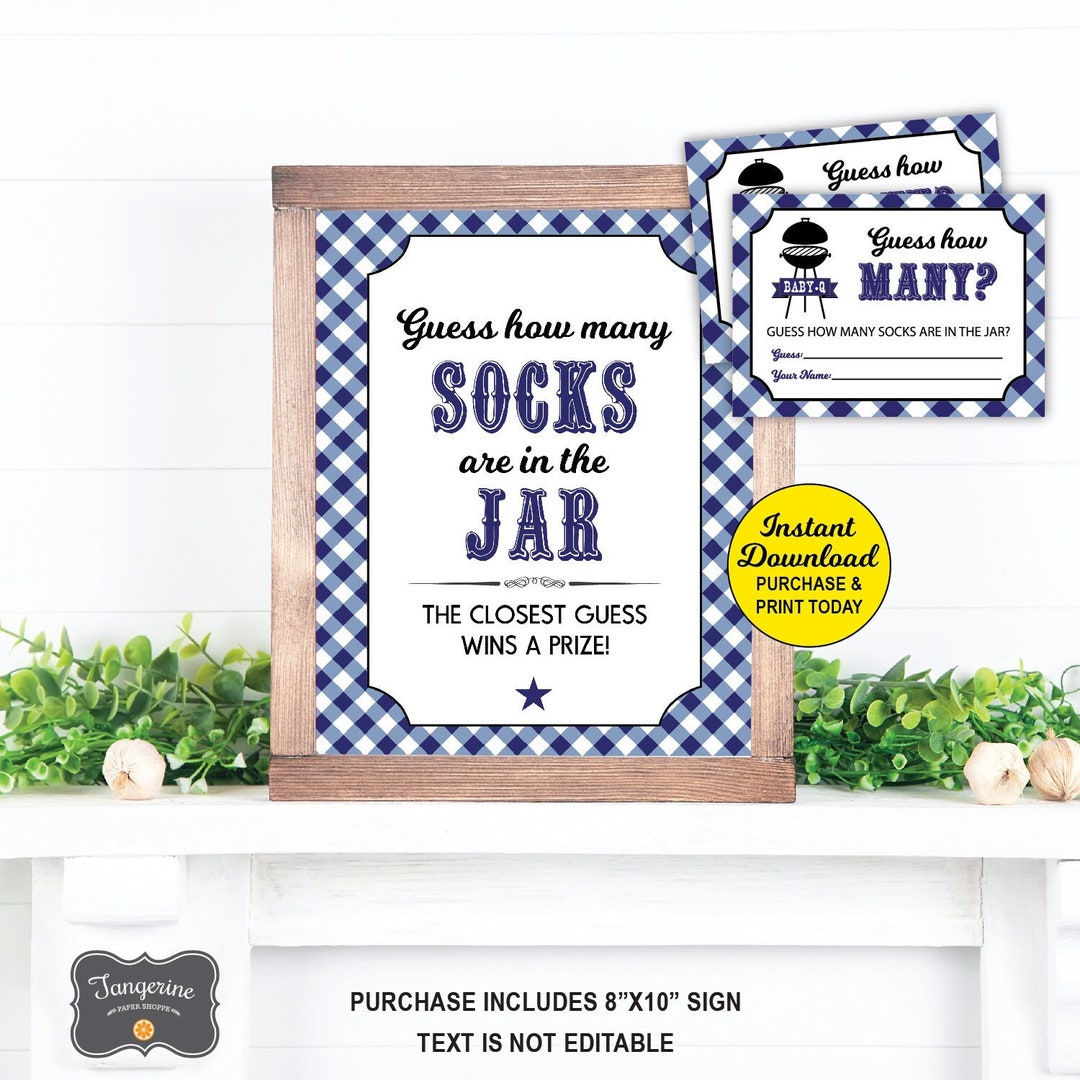 Guess How Many Socks Game, Baby Q Game, Baby Sock Game, Guess How Many ...