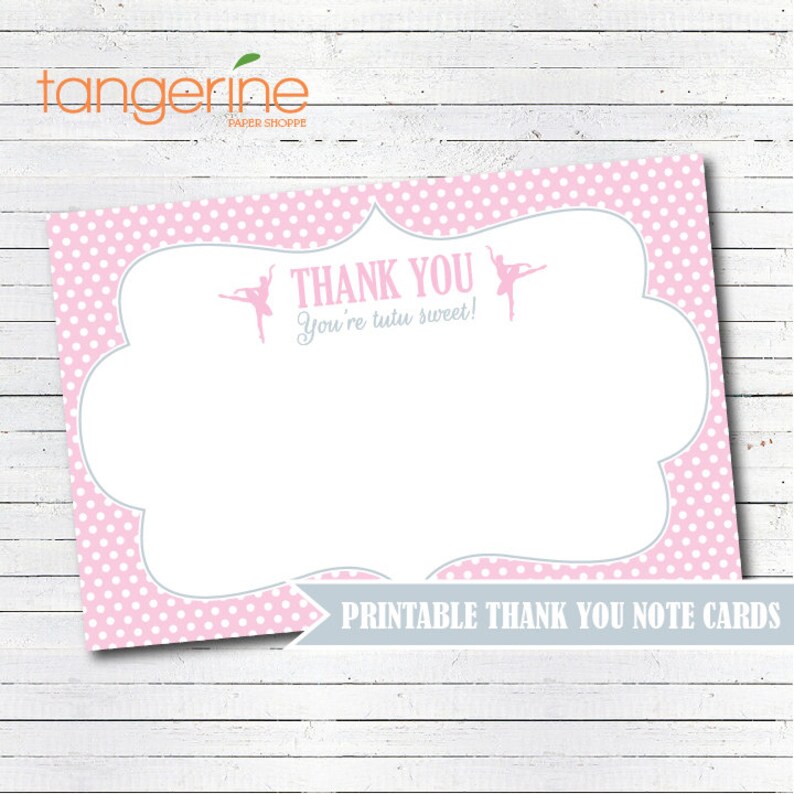 Ballerina Thank You Cards Ballerina Birthday Ballerina - Etsy