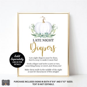 White Pumpkin Baby Shower Invitation, Fall Baby Shower, Little Pumpkin, Greenery Baby Shower Invitation, Plaid, Editable Invitation image 9