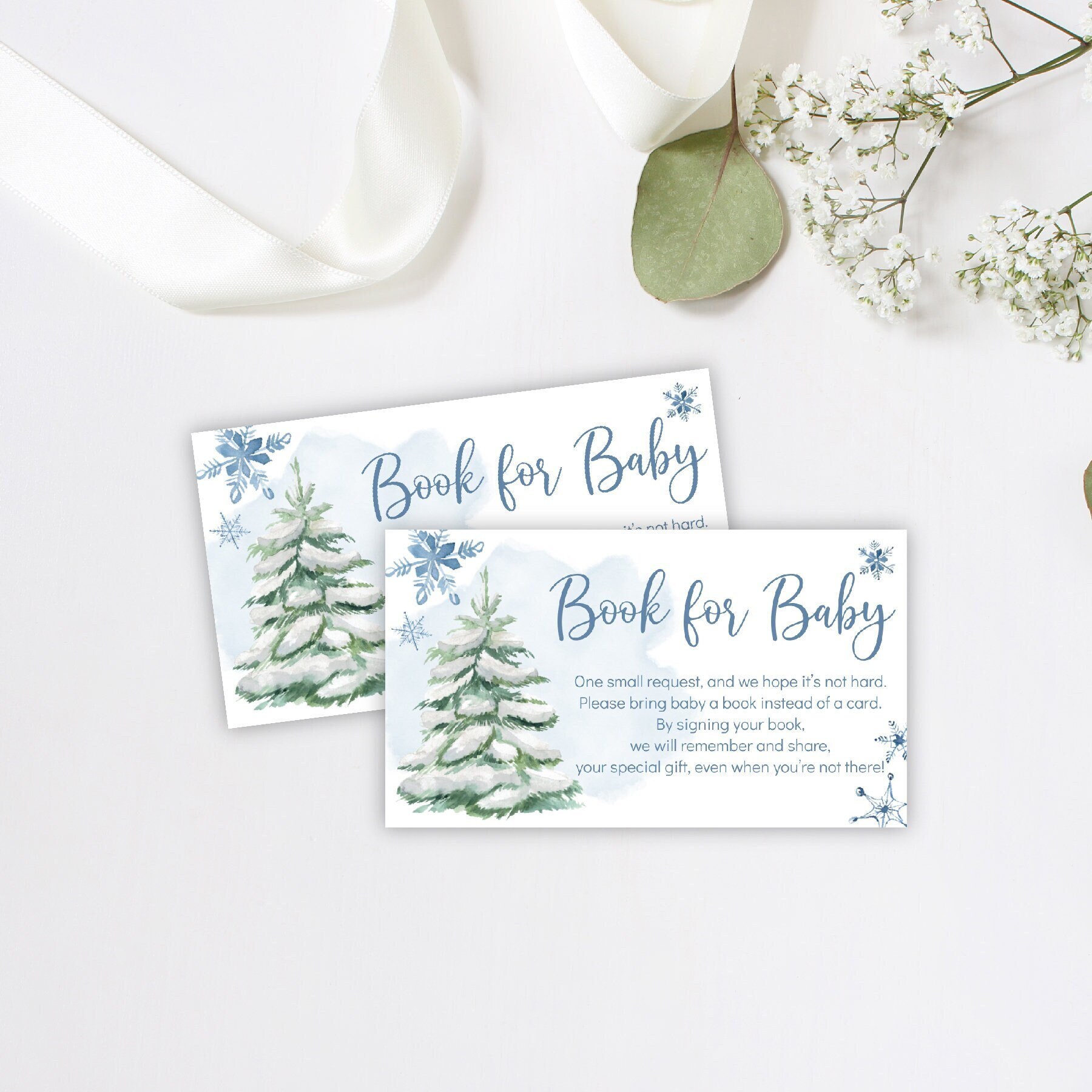 Baby It's Cold Outside Book Request Card Winter Baby Shower Book