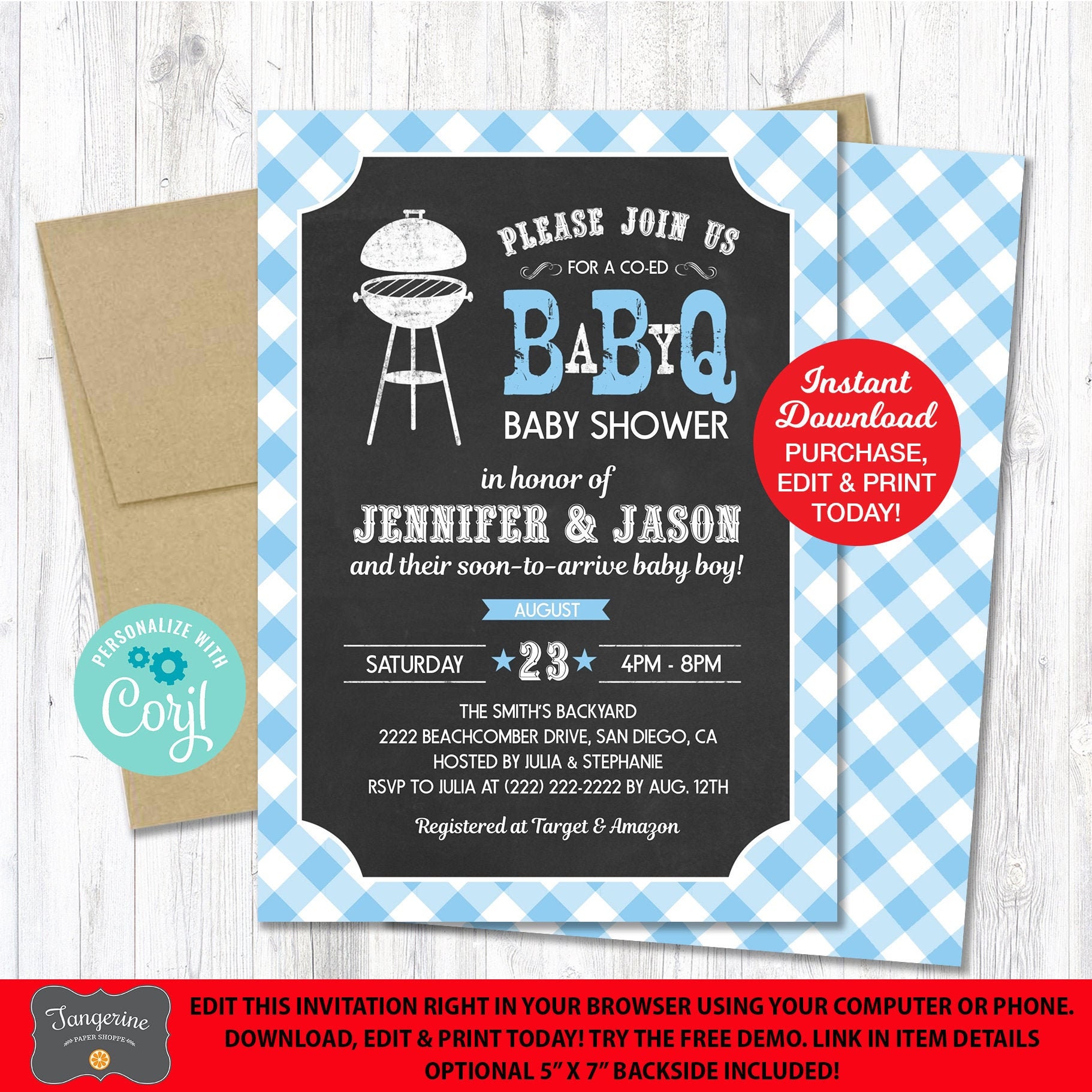 Invitations & Announcements Invitations Barbecue BBQ Baby Shower