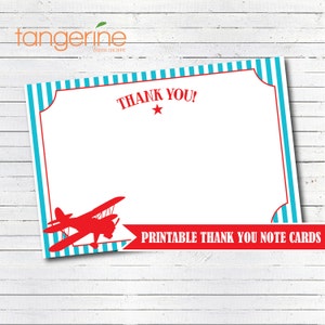Airplane Thank You Cards - Airplane Birthday - Airplane Baby Shower - Printable - INSTANT DOWNLOAD
