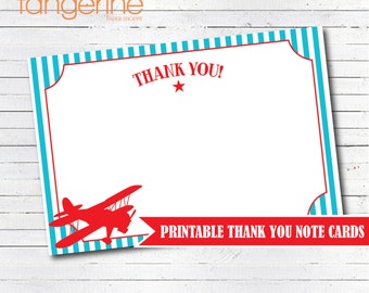 Airplane Thank You Cards - Airplane Birthday - Airplane Baby Shower - Printable - INSTANT DOWNLOAD